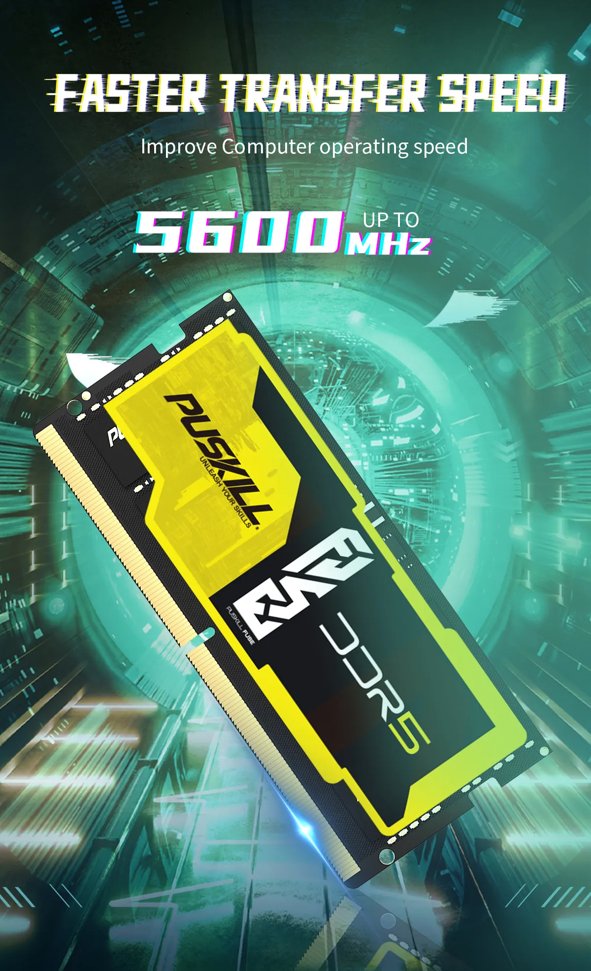 PUSKILL DDR5 Laptop Memory Module 8GB 16GB 32GB 4800MHz 1.1V 260