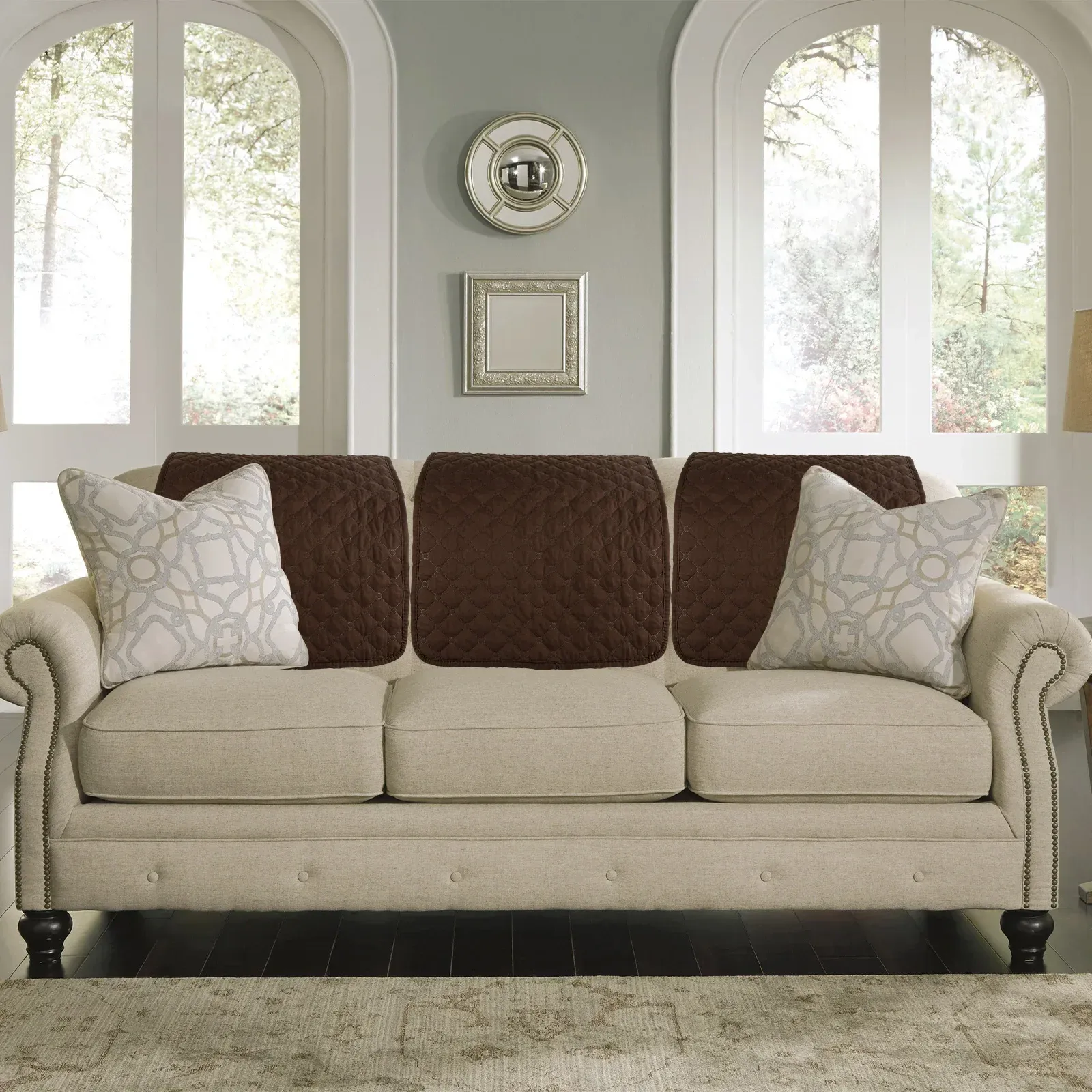 Save Big on Bulk Recliner Sofa Headrest Covers Recliner Headrest Cover Set  (5 Piece) Soft Polyester Sofa Head Protector Wear Resistant Anti Fade 