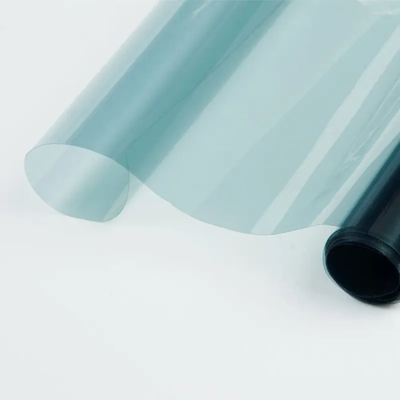 Autocollants de fenêtre SUNICE Film Nano en céramique auto-adhésif 75% / 80% VLT Bleu clair teinte solaire anti-UV pour le bâtiment domestique 50cmx100cm