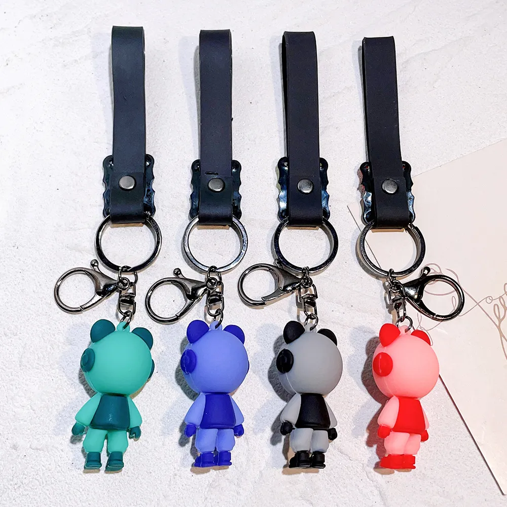 Fashion Cartoon Movie personnage Keychain Rubber and Key Ring pour sac à dos