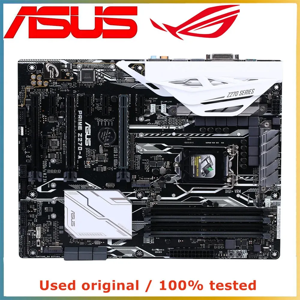 Cartes mères pour ASUS Prime Z270A Computer Motherboard LGA 1151 DDR4 64GB pour Intel Z270 Bureau de bureau M.2 NVME PCIE 3.0 X16