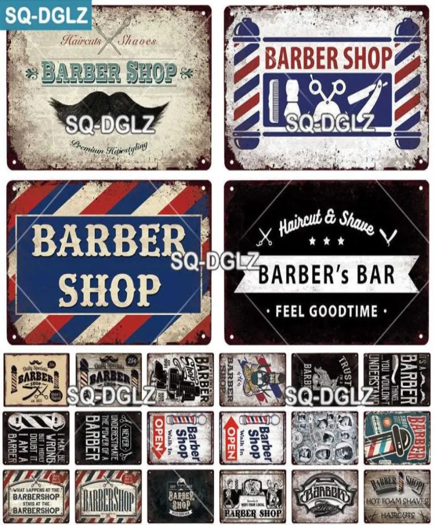 SQDGLZ Barber Bar Signe métallique Vintage Bar Decorative Metal Plaque Plaque Mur Mur DÉCORS TIRE SIGNES BARBER AFFICHE Q07239397674