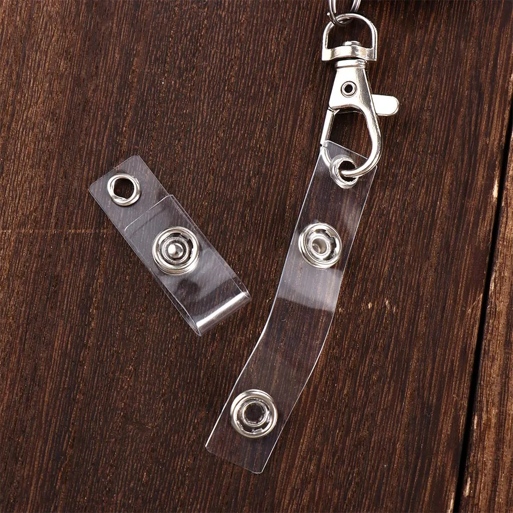 10 pièces / de haute qualité transparent transparent Carte d'identité Holder Lanyard Nom Carte Kelechains Badge Holder Buckle Accessoires