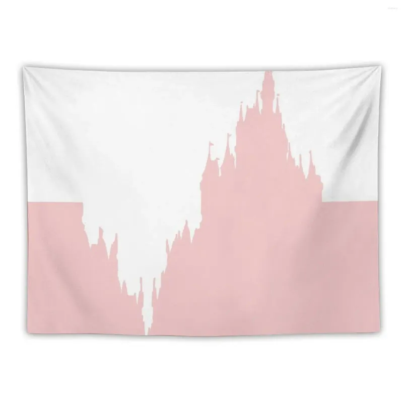 Arazzi Millennial Pink HeartBeat Castle Decorazioni della stanza delle abelizze Asteetic Camera DECO