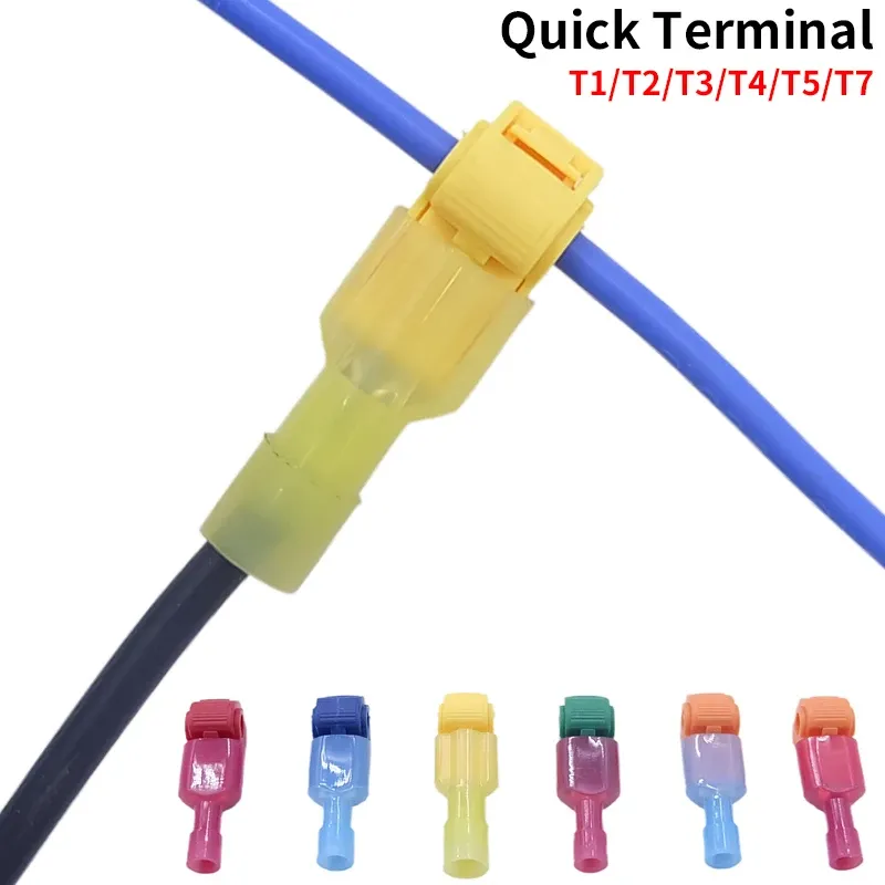 5/100pcs Wire Terminal Quick Electrical Cable Connector T-Tap Waterproof Clamps Blocks Snap Fast Crimp Splice Lock Wire Terminal