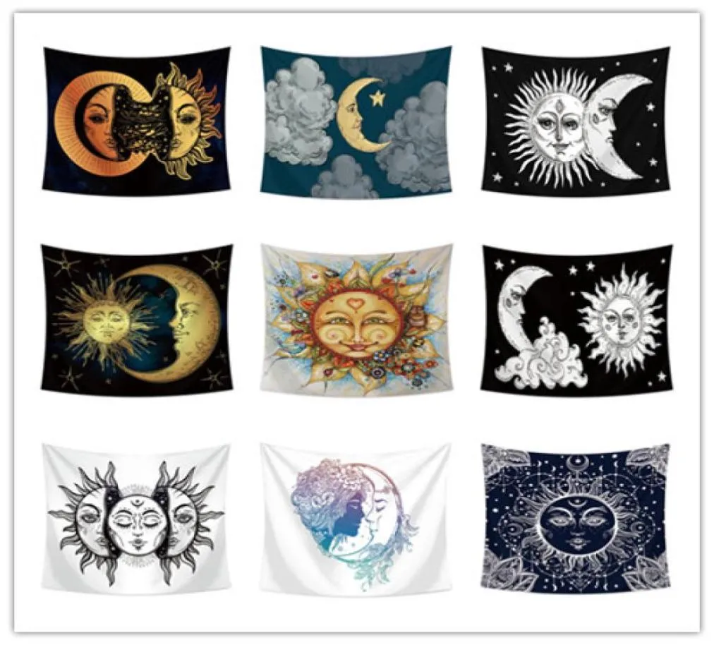 Sun moon face tapestry wall decoration multifunction printing tablecloth bed sheet beach towel nice home decor party supplies4496756