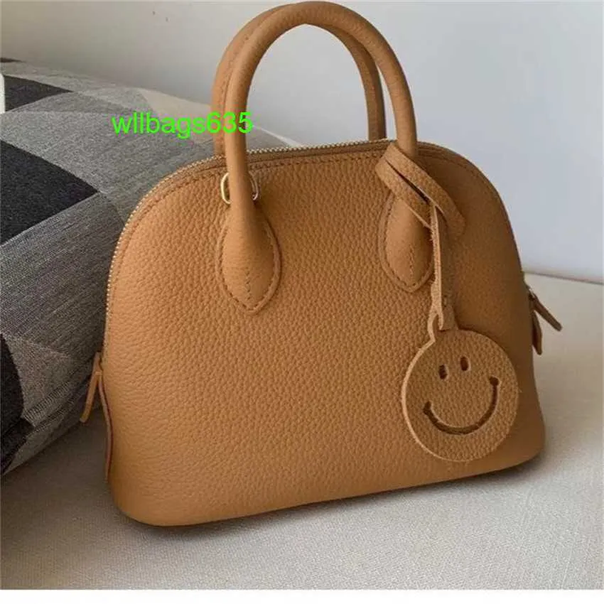 Bolide Leather Handbag Trusted Luxury Womens Bags 2024 New Mini Shell Bag Leather Crossbody Small Bag Fashion Versatile Bowling Bag Cowhide H have logo HBLPA5