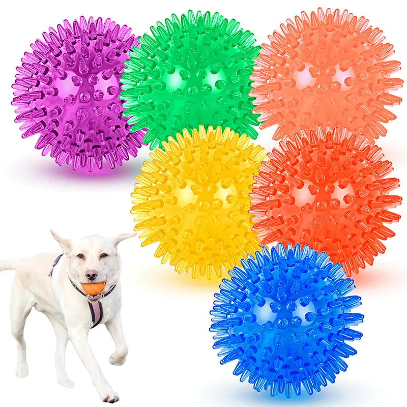 Animal de compagnie Squeaky mâchonnez balle soft stab dog toys chiot drôle de mâtoir interactif jouet tpr pour chiens résistants à la morsure de nettoyage des dents d'entraînement en caoutchouc