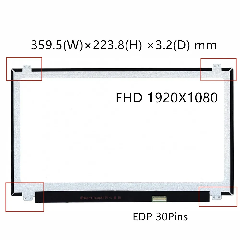 Moderkort 15,6 tum IPS FHD Matrix LCD -skärm för ASUS VIVOBOOK 15 X542UFDM143T X570UD X542 X570 Laptop LCD -skärm B156HAN06.1