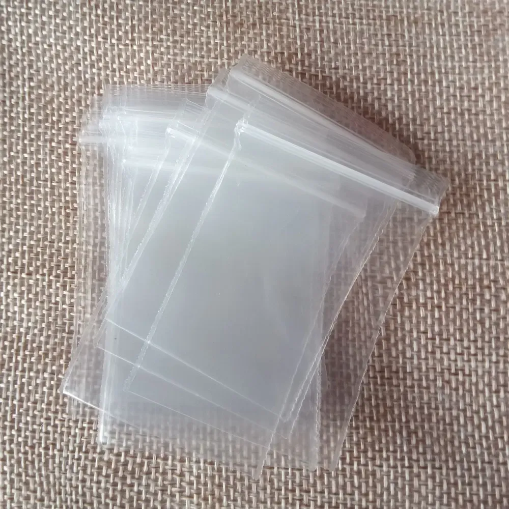 100 pezzi da 4*6 cm per imballaggio gioiello piccolo blocco con chiusura con zip con zip con sacchetti di stoccaggio in plastica in plastica riclusa