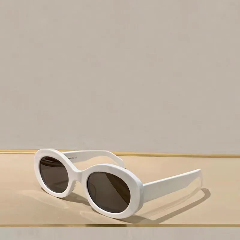 Oval Sunglasses White Gray For Women Men Summer Shades Sunnies For