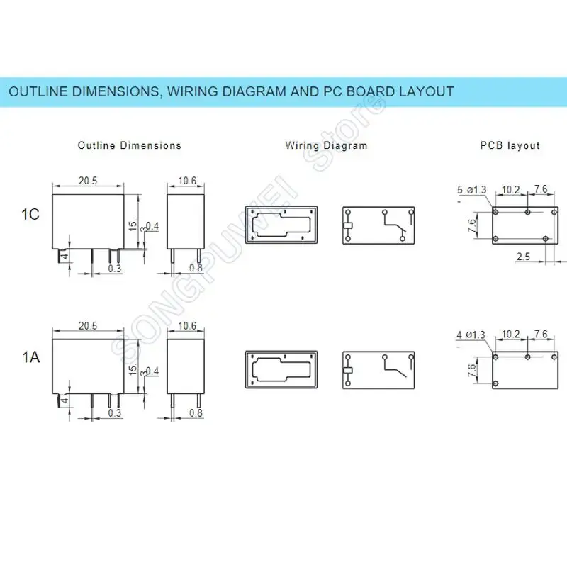 5PCS / LOT HF / JZC-33F-5V 12V 24VDC Przekaźnik 5pin 250VAC HF33F-012-HS3 4PIN HF33-024-ZS3 JZC-33F -005-ZS3 JZC-33F-012-HS3 HF33-012-012