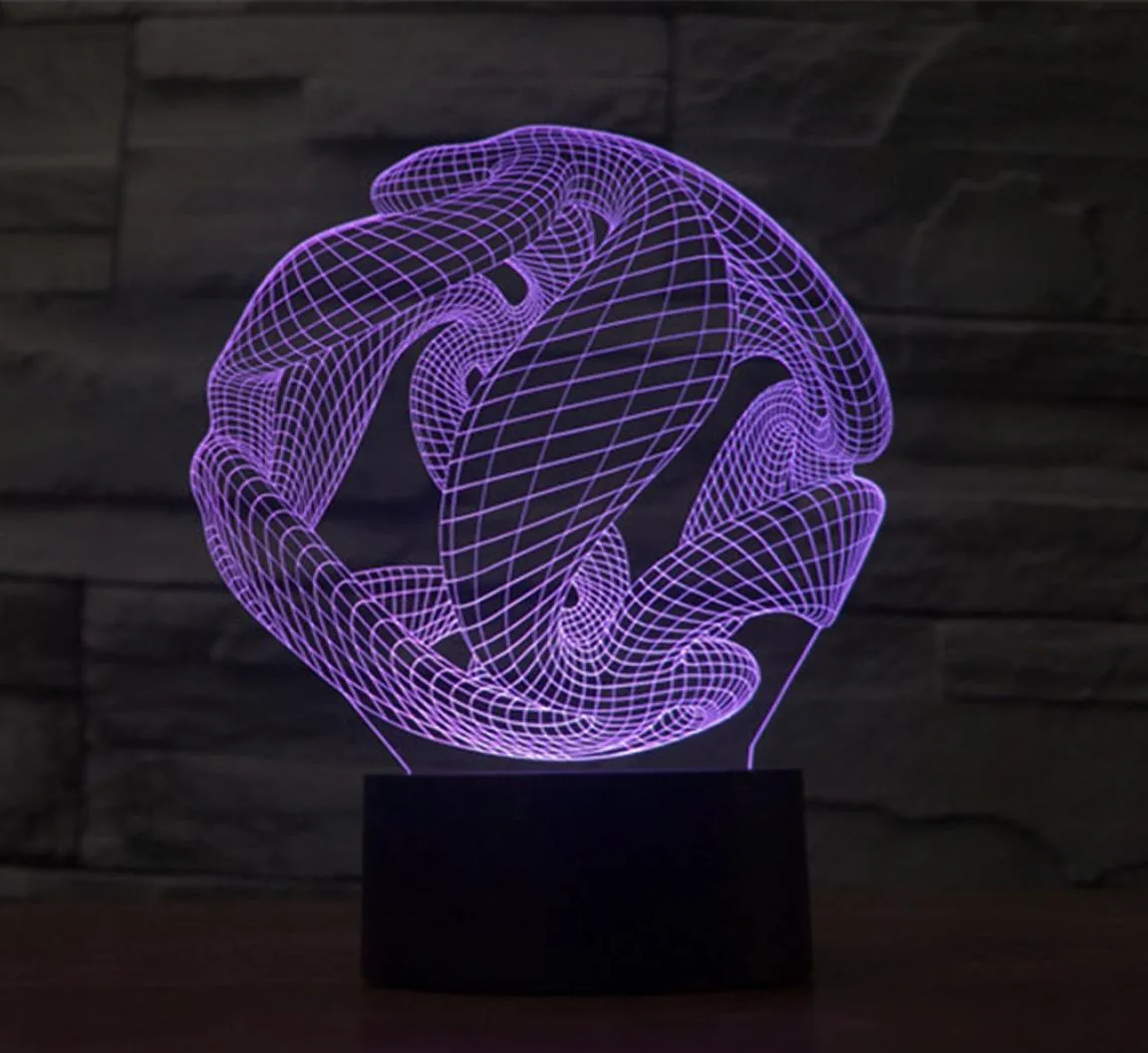 Abstract Space 3d Illusion d'optique Effet d'éclairage coloré USB Powered Decoration Night Light Desk 4719183