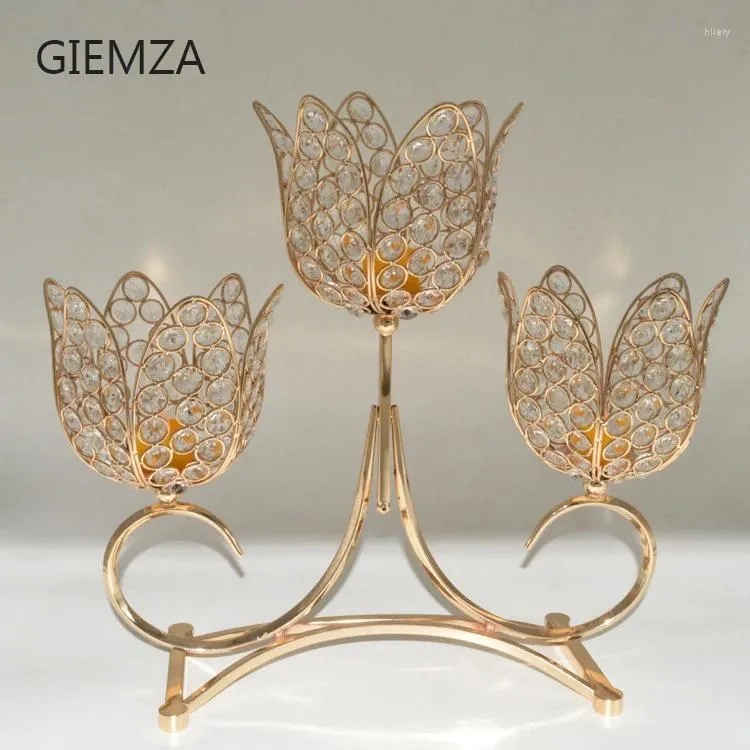 Candle Holders GIEMZA Weeding Decoration Crystal Candlestick 1PC Stock One Large 45cm Weight 1750g(3.9lb) Romantic