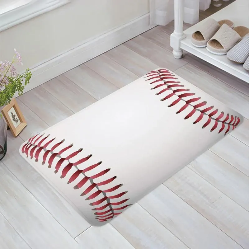 Carpets Baseball Mat d'étage blanc Entrée Porte de salon Tapis de cuisine Tapis sans glissement Doormat de salle de bain Decormor Home Decor