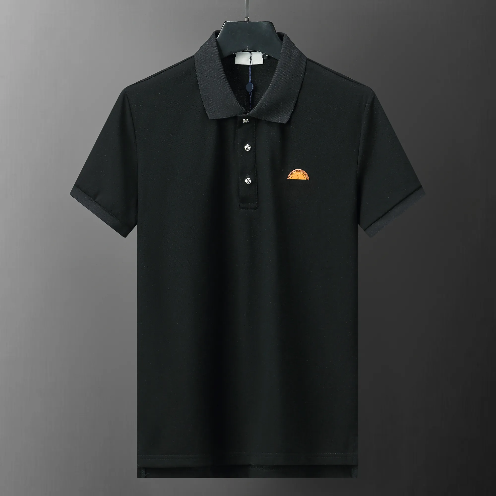 Классическая мужская рубашка поло в летнем повседневном поло в моде, вышитая на вышившей рубашке, высококачественная футболка с короткими рукавами 90187