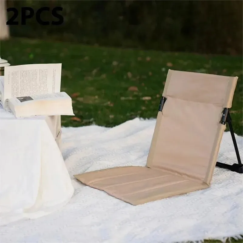 Foldbar campingstol utomhus trädgårdspark singel lat stol ryggstöd kudde picknick camping fällande bakstol strandstolar 240409