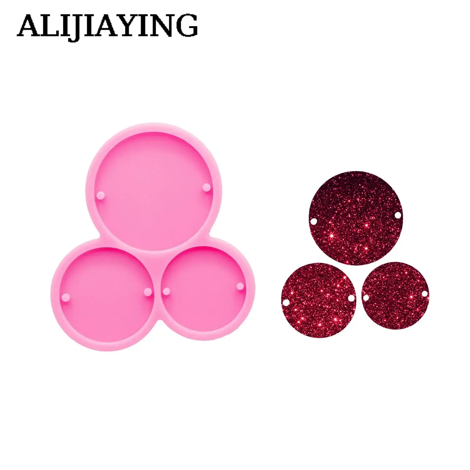 DY1303 Glossy Circle Epoxy Resin Silicone Molds DIY Handmade Charms Mold, Crafts Art Keychain Round Molds, Chocolate Cake