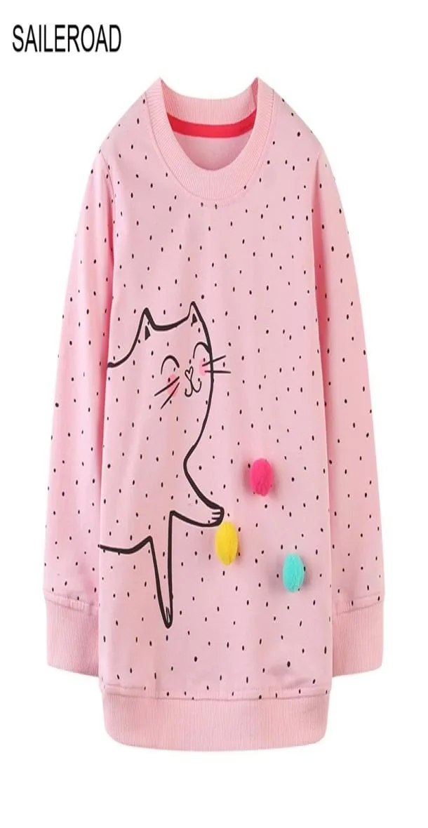 SAILEROAD Baby Girls Sweatshirts Animal Cats Toddler Girls Hoodies Sweatshirts Autumn Infant Children039s Clothing Pink Colors 3137978