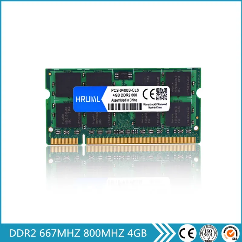 ラムズHruiyl DDR2 667MHz 800MHz 4GBラップトップノートブック用メモリPC26400S SODIMM MEMORIA DDR 2 4G RAM