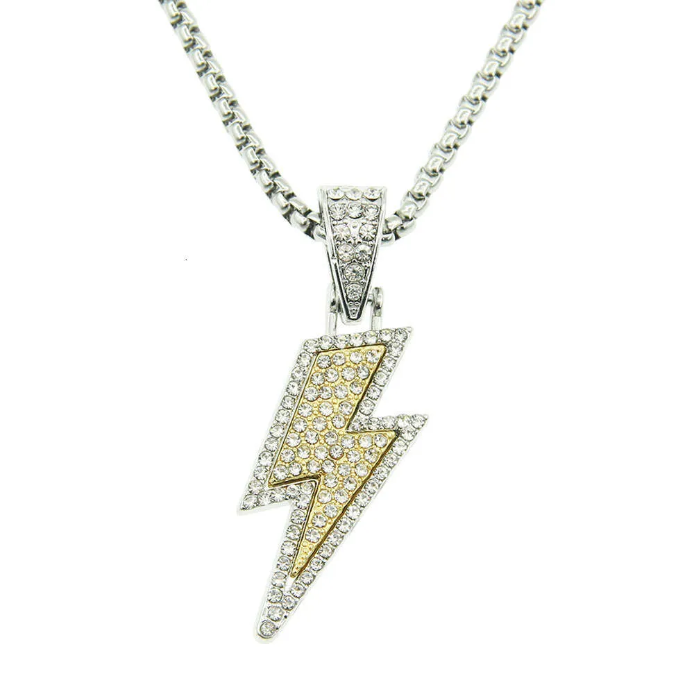 Modedesigner Schmuck Zwei-Tone-Anhänger All Diamond Titanium Stahl Halskette für Frauen entwickelt