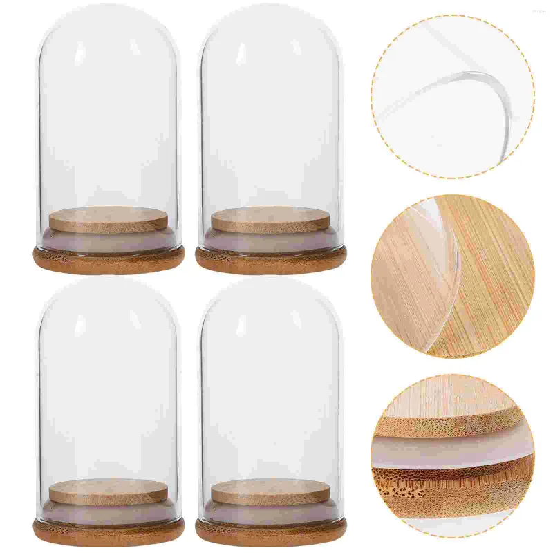 Vase Figurine Storage Dome Display Base Glass Case Model Holder Desktop Corks
