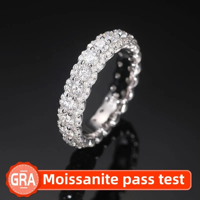 Pierścień laboratoryjna 925 srebrne zaręczyny Srebrny Wedding luksus moissanite Pierścienie dla mężczyzn dla kobiet biżuteria dla przyjęć ślubnych Rozmiar 6-11