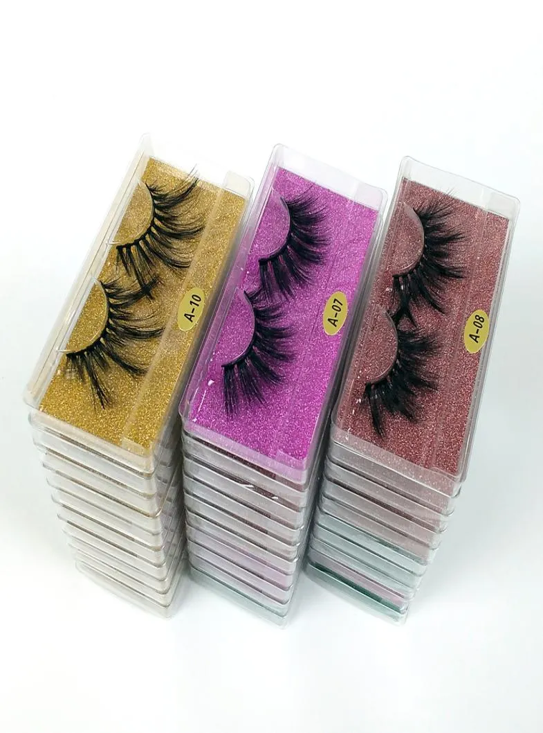 Cils de 25 mm entiers 10 styles 25 mm Faux cils Épais Strip de 25 mm 3D Making Lashs Dramatic Long Mink Lashes1681913