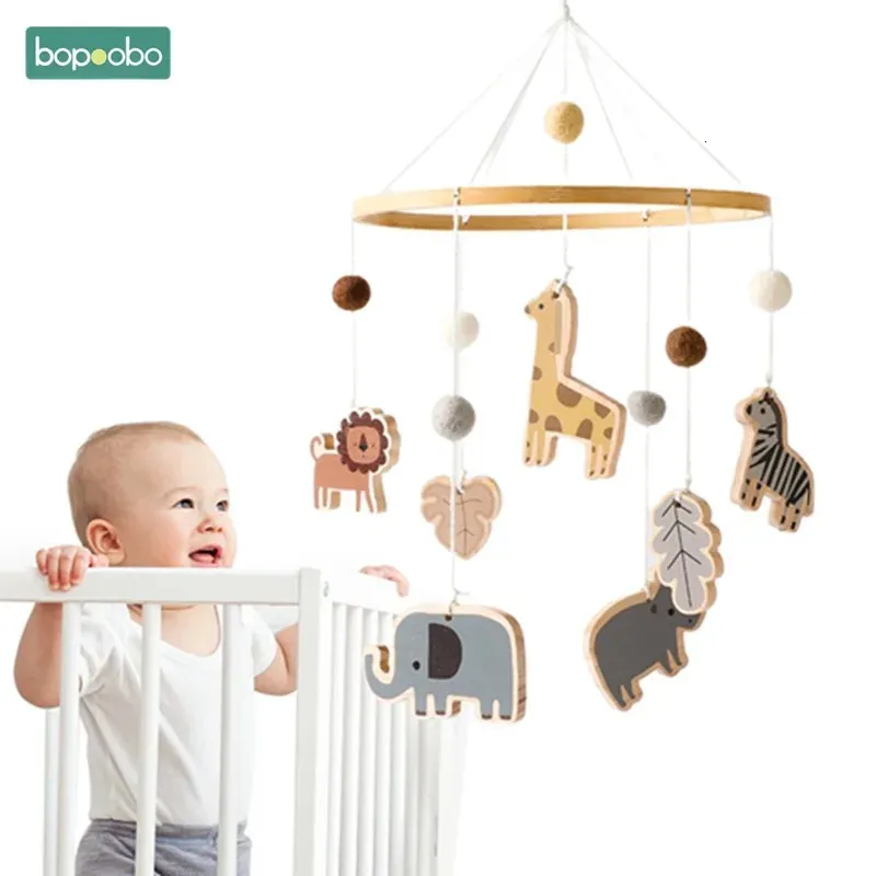 Baby Mobiles Toys born Crib Bed Wood Bell Ins Lovely Cute Multimodels Pendant Rattles Carousel Cots Kids Gift 240409