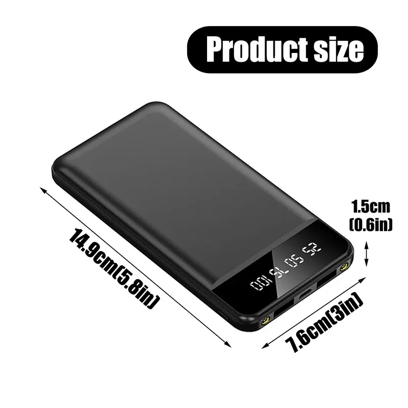 50000 mAh Power Bank Grote capaciteit Portable Digital Display Powerbank Fast Charging Pack Dual USB voor verwarmingsvestjack -telefoon