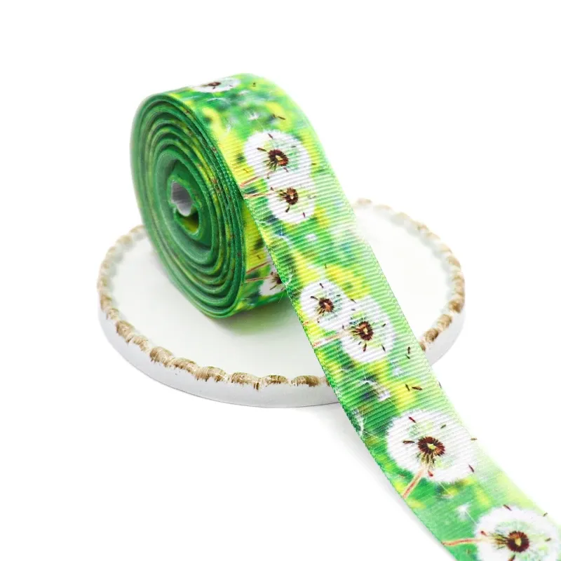 10 Yards 1" 25MM Flowers Printed Grosgrain Ribbons For Hair Bows DIY Handmade Materials Y2020122402