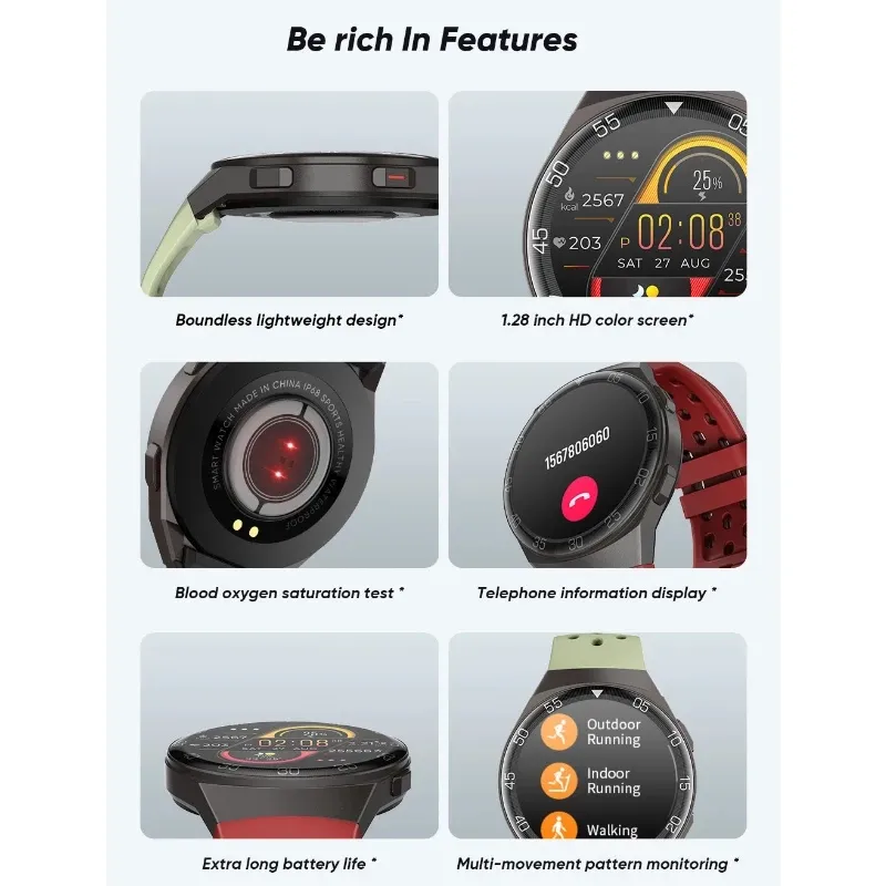 Ligne New Silicone Strap Digital Watch Men Sport Watches Electronic LED Male Smart Watch pour les hommes Horloge Bluetooth imperméable Hour