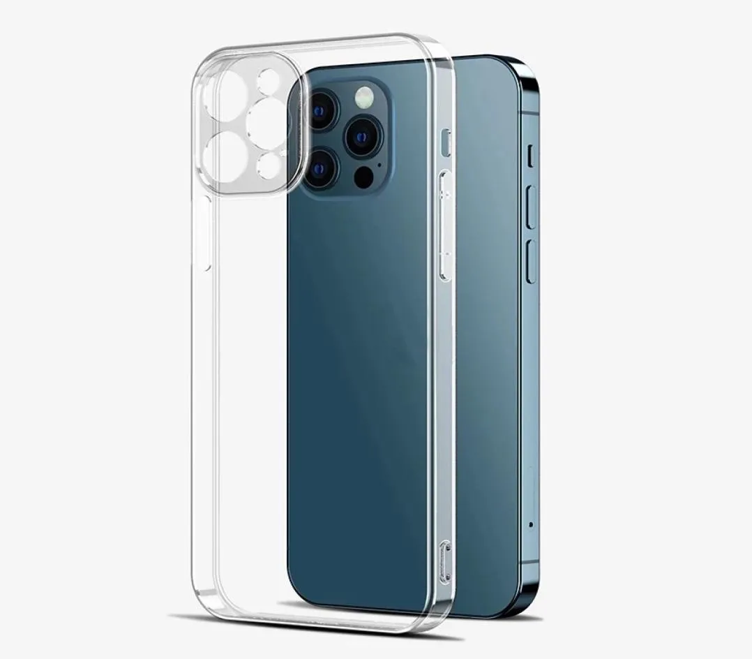 Étuis de téléphone de protection de l'objectif ultra mince pour iPhone 6 7 8 11 12 13 Pro Max Mini Soft TPU Couvercle arrière pour Samsung S20 Transparent Sili6839076