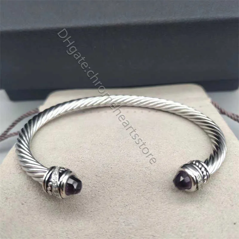 Modehaak Bangle armbanden zilveren vrouwen mannen bedelarmband gedraaid 5 mm manchetdraad vrouw designer kabel sieraden voortreffelijke accessoires top trending cadeaus n5ag