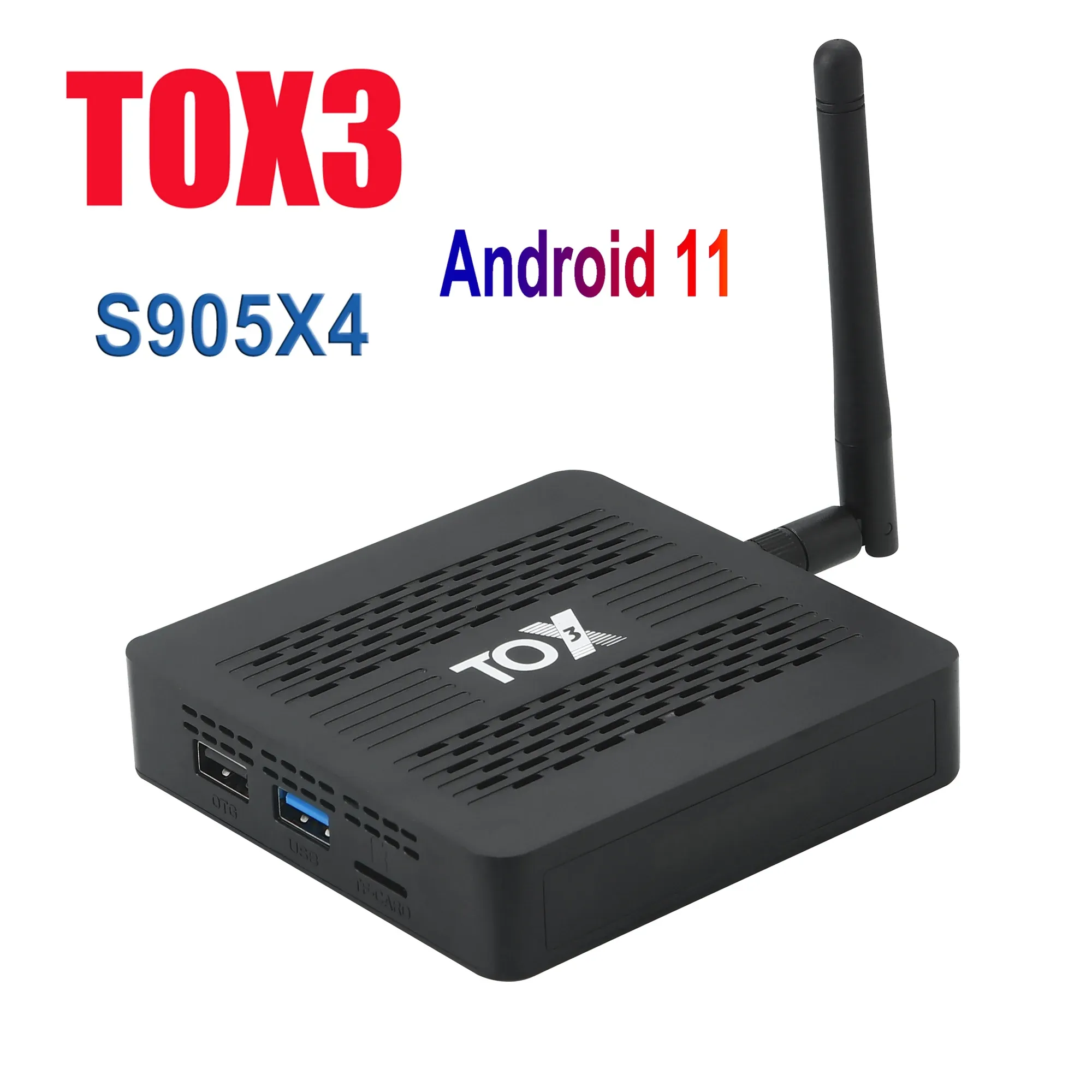 Mottagare Tox3 4+32GB Tox3 Lite 2+16 GB TV -låda Android 11 Amlogic S905x4 2.4G/5G BT4.1 Support
