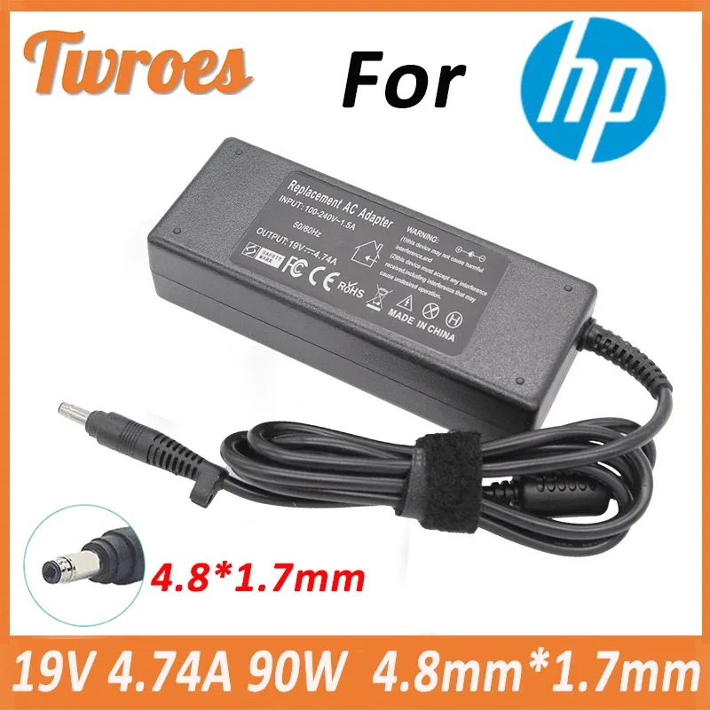 Adapter AC Laptop Charger Power Adapter 19V 4.74A 90W 4.8*1.7mm For HP G70/G70t/G71 Laptop Adapter For HP Portable Charger