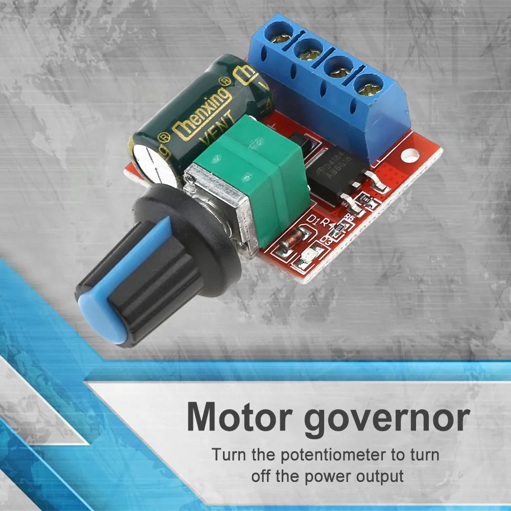 Contrôleur De Vitesse PWM Pour Moteur DC - 4.5V à 35V, 0-5A, 90W - Réglable Avec Potentiomètre - Pour Ventilateurs, Petits Moteurs - 2