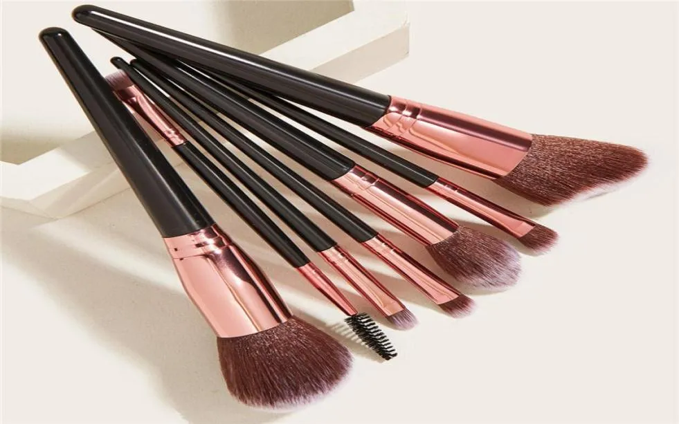 Portable 7pcs Makeup Brushes Ensembles Cosmetic Brush Foundation Foundation Eyeshadow Eyeliner Making Up Brush Kits with Pu Leather Bag1694670