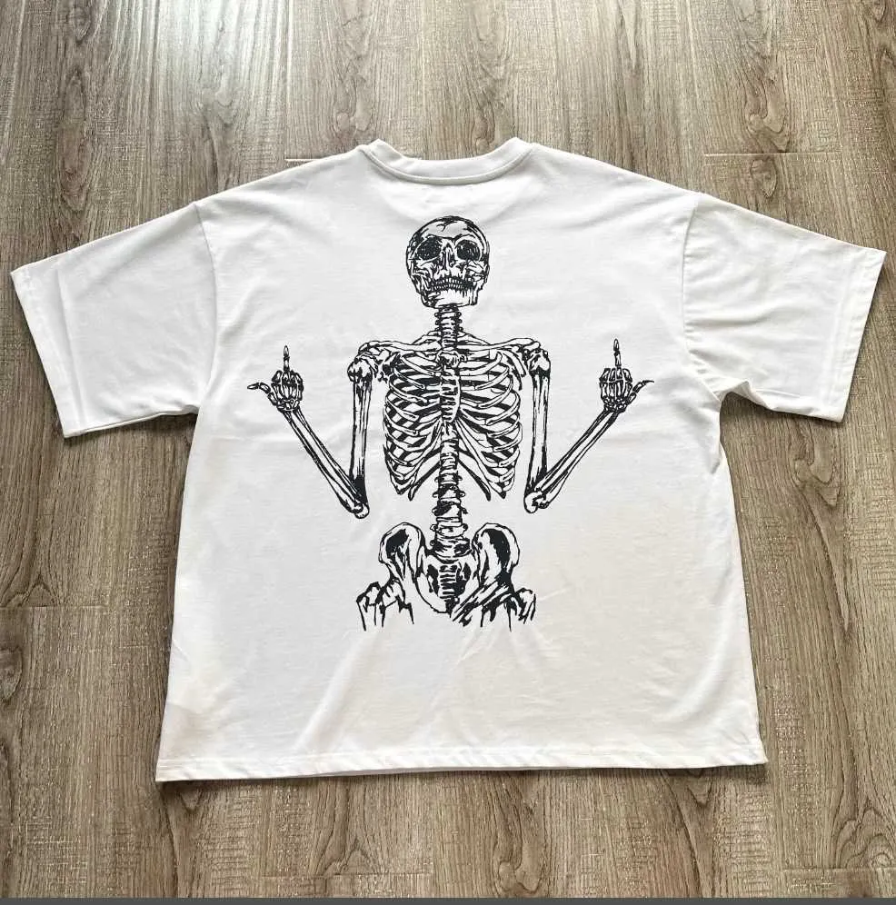 T-shirts masculins pour hommes Dark Skull Imprimé T-shirt oversize de couple Pure Coton Vintage American Fashion Gothique Gothic Vêtements Y2K J240409