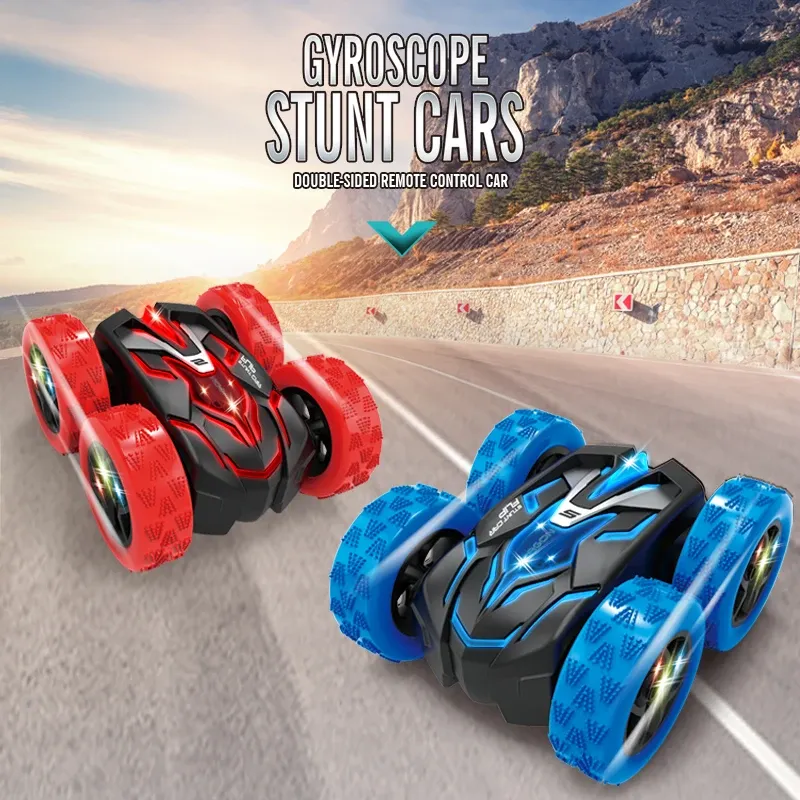 Paisible Electric 4WD RC Stunt Car 2 2.4g Remote Control Toy 4x4 Drive Double Side Driving Toys For Girls meninos meninos Presente