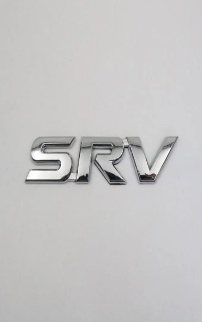 SRVエンブレム3DレターChrome Silver Car Badge Logo Sticker7433077用
