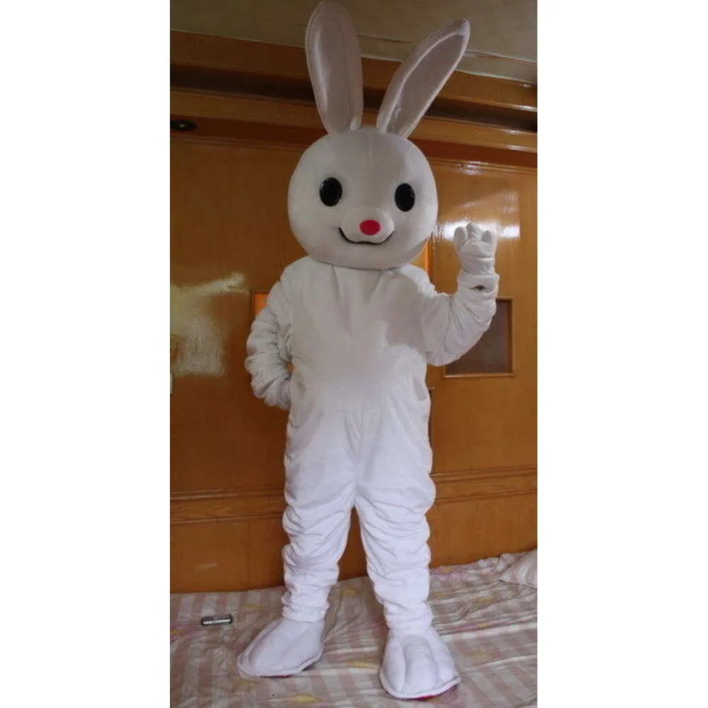 Maskottchen Kostüme Schaum weiß Hasen Kaninchen Cartoon Plüsch Weihnachtskleid mit Halloween Maskottchen Kostüm