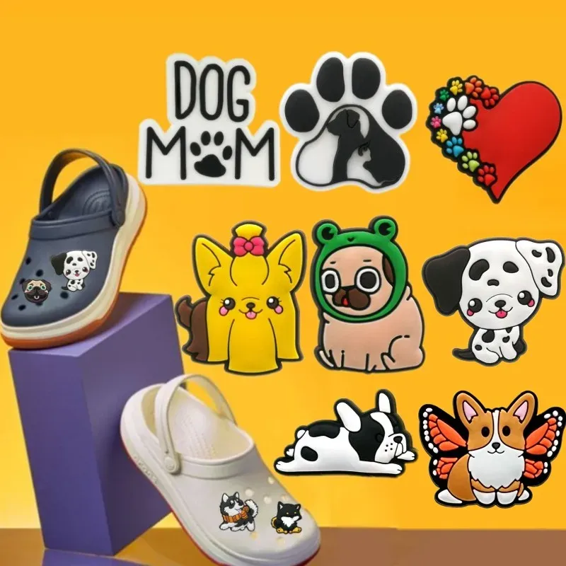 1pcs mignons charmes chiens corgi pug chaussures charmes bulldog français jeans husky slog épingles