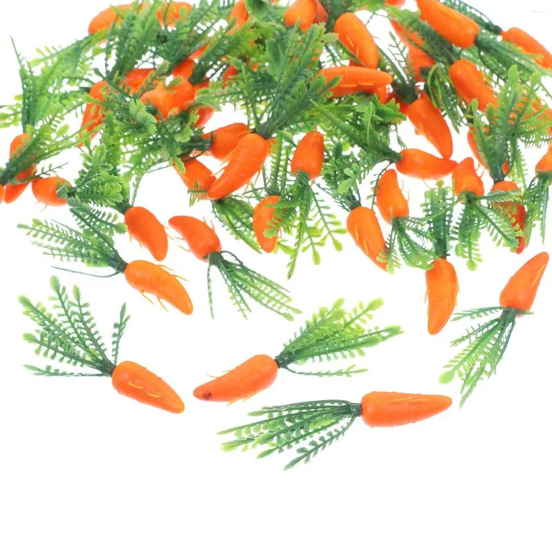 Decoratieve bloemen 60 pc's mini gesimuleerde wortel decor plastic kunstmatige groente voor feest
