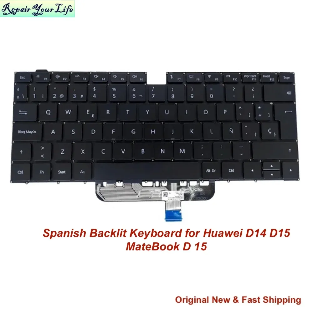 Tastiere laptop tastiera retroilluminata spagnola per Huawei D14 D15 MateBook D 15 Bohkwax9x Bobwae9p SP/LA ES SPAIN Notebook latino PC tastiera