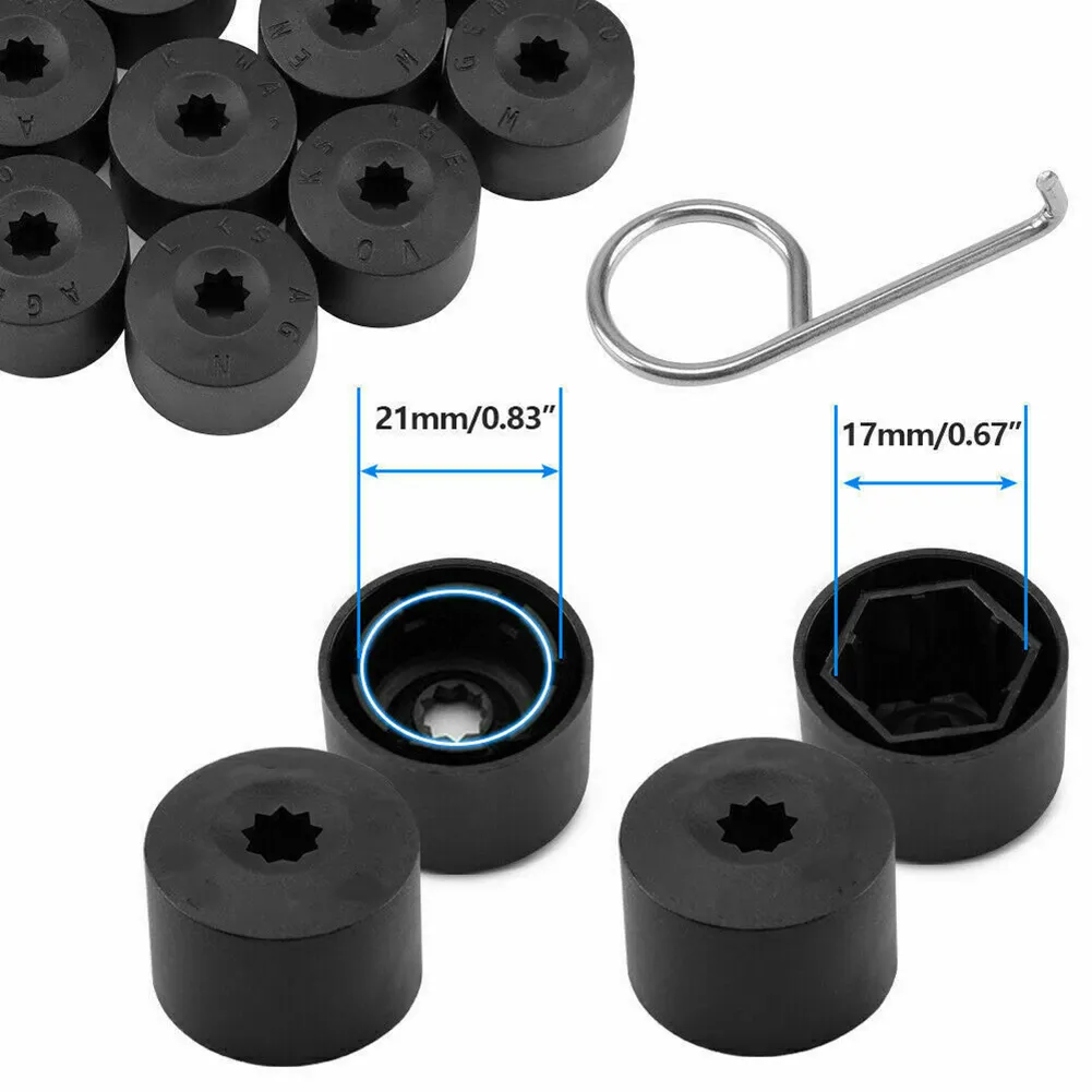 QWORK® 20Pcs Wheel Nut Cap, Car Wheel Lug Nut Covers, 21mm Inner Hex Width, Universal Silicon Car Wheel Bolt Dust Cap, Fluorescent Blue - View #8