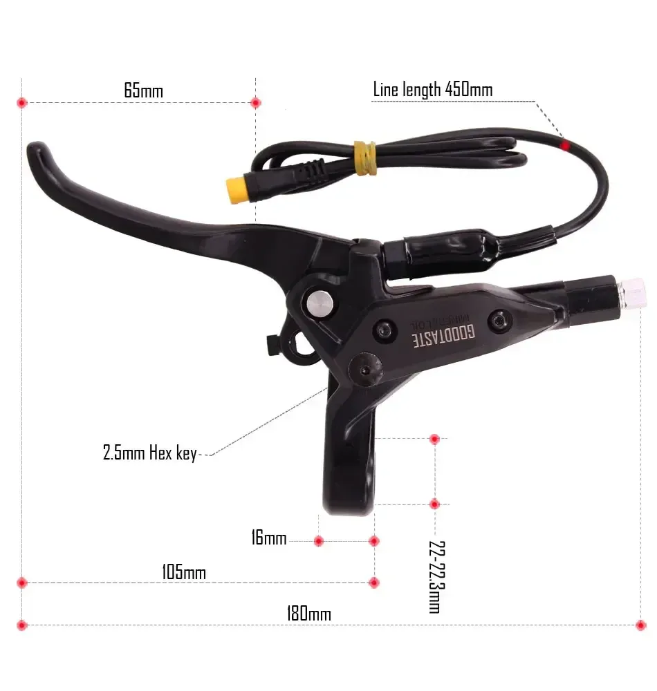 GT03N vänster skiva hydrauliska bromsar E-cykel MTB Scooter Split 230 cm slangpris Skärning av Xod Bafang delar 3 stift 2 nål SM2A