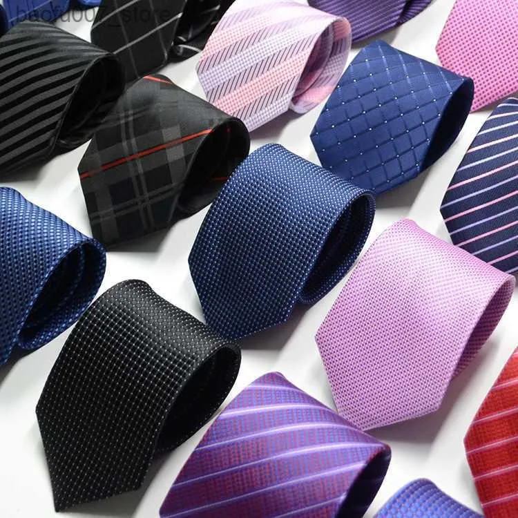 Ties cravatta da uomo Nuova business Stripe solide 8c freccia jacquard cravatta può essere aggiunto con il registro premendoq
