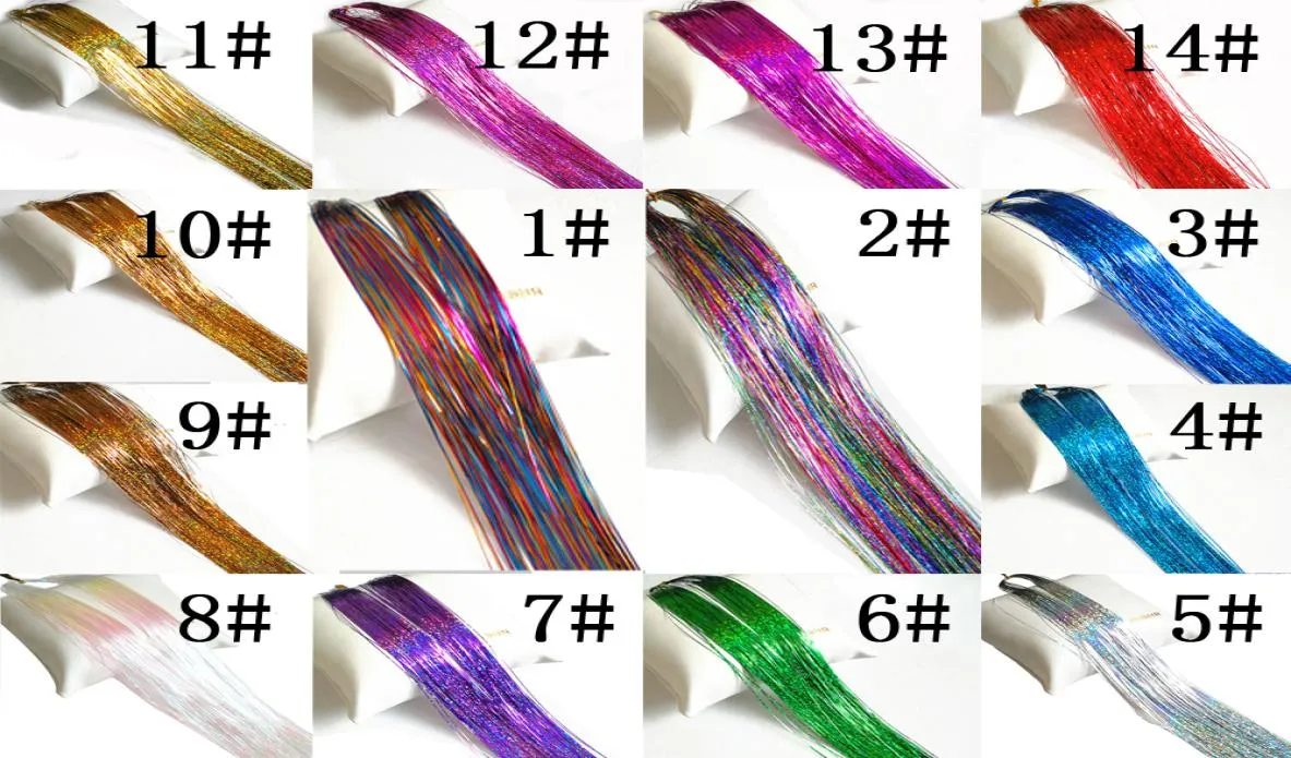 3PCSlot Whole Sparkle Hair Tinsel Bling Hair Secoratie voor synthetische haaruitbreiding Glitter Rainbow voor meisjes en feest9203167