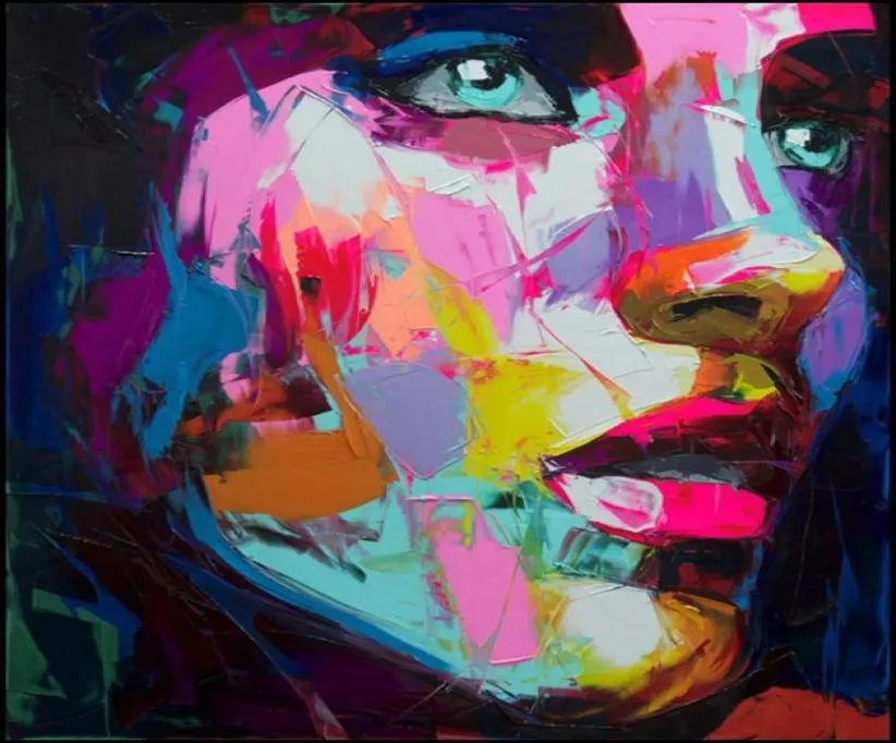 Francoise Nielly Palette Knife Impression Home Artworks Modern Portrait Handmade Oil Painting on Canvas Concave Convex Texture Fac7591839